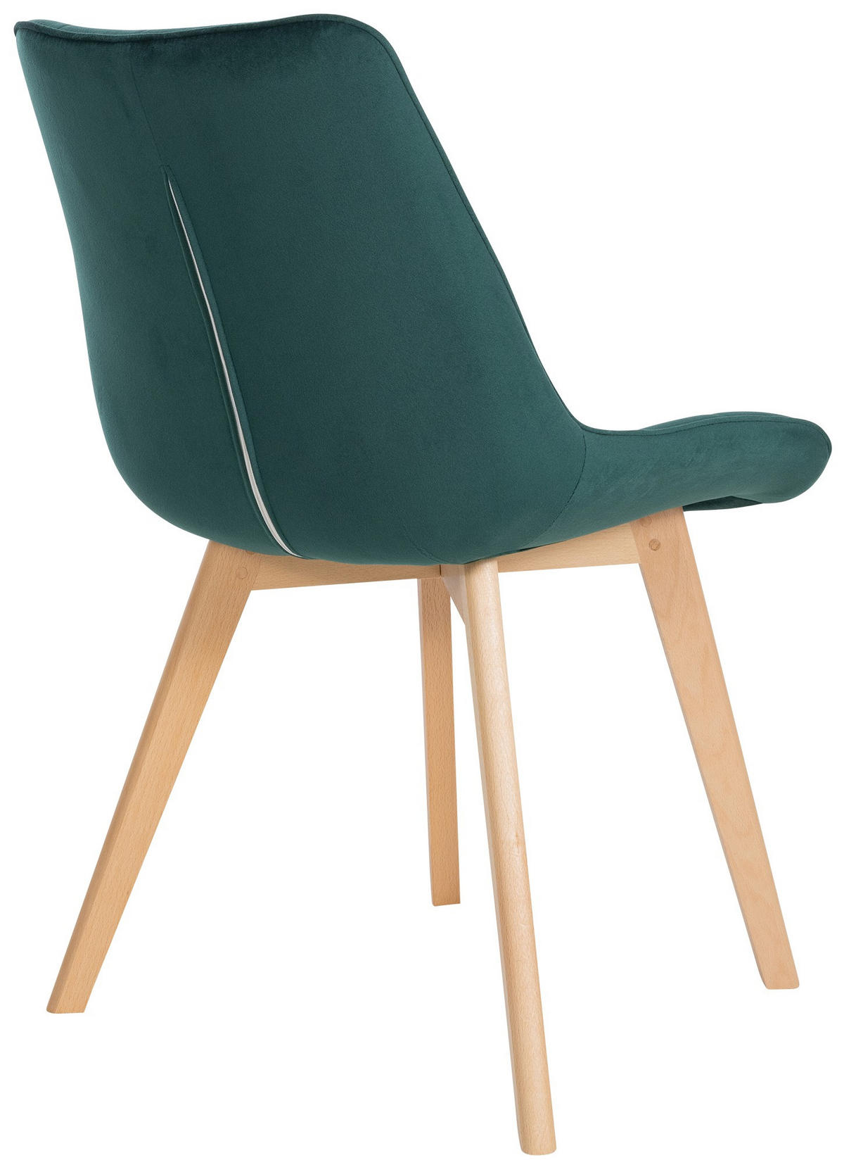 STUHL 2er Set Samt grün - Eukalyptusholzfarben/Grün, Holz/Textil (54/84/63cm) - CLP
