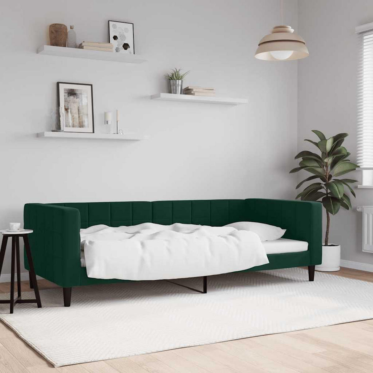 TAGESBETT Dunkelgrün 90/200 Cm Samt - Grün, Textil (90/200cm) - vidaXL