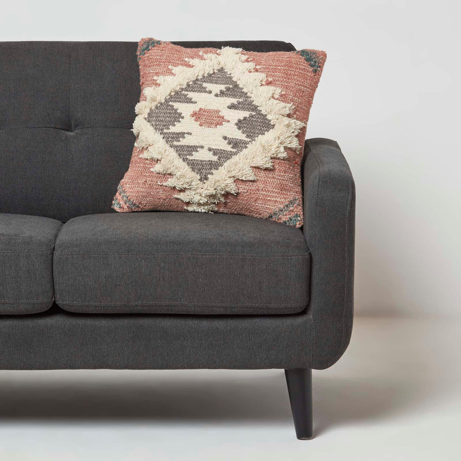 KELIM-KISSEN Pali 45/45 cm - Rosa, Textil (45/45cm) - Homescapes