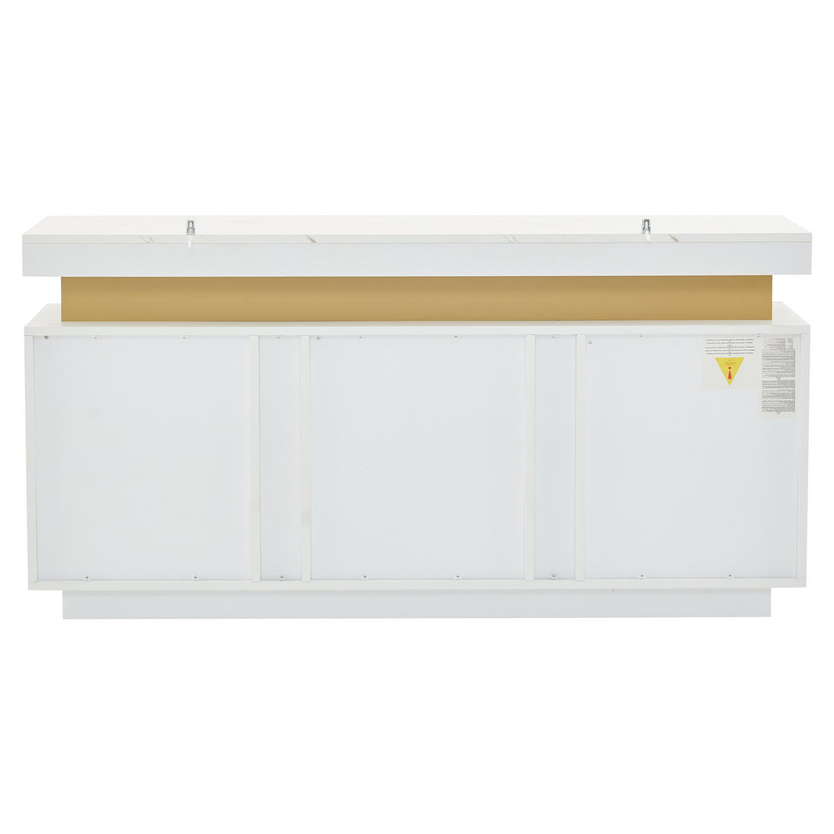 SIDEBOARD, 3 Türen, Verstellbar, Grifflose Fächer, Weiß, 140x38x70cm - Weiß, Holzwerkstoff (38/70/140cm) - FLIEKS