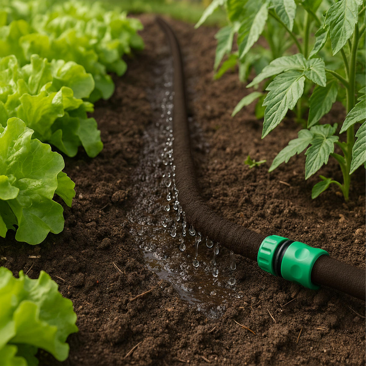 TROPFSCHLAUCH - Braun, Kunststoff/Metall (5000cm) - Relaxdays