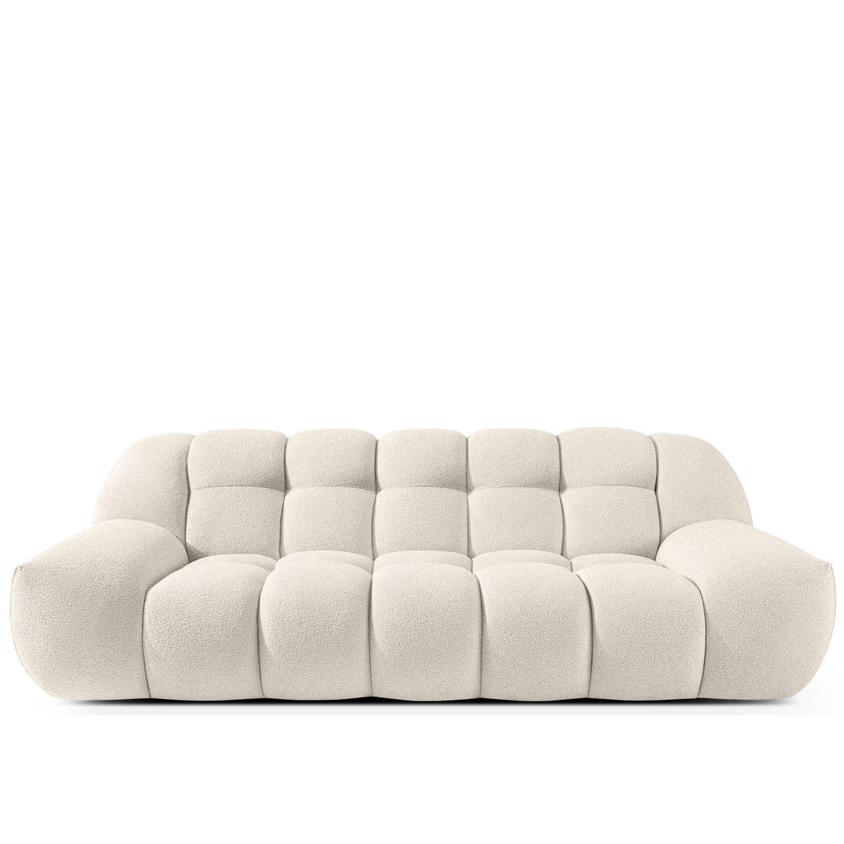 SITZGARNITUR VENA Bouclé, Weiß - Weiß, Holz/Textil (65/38/65cm) - KONSIMO®