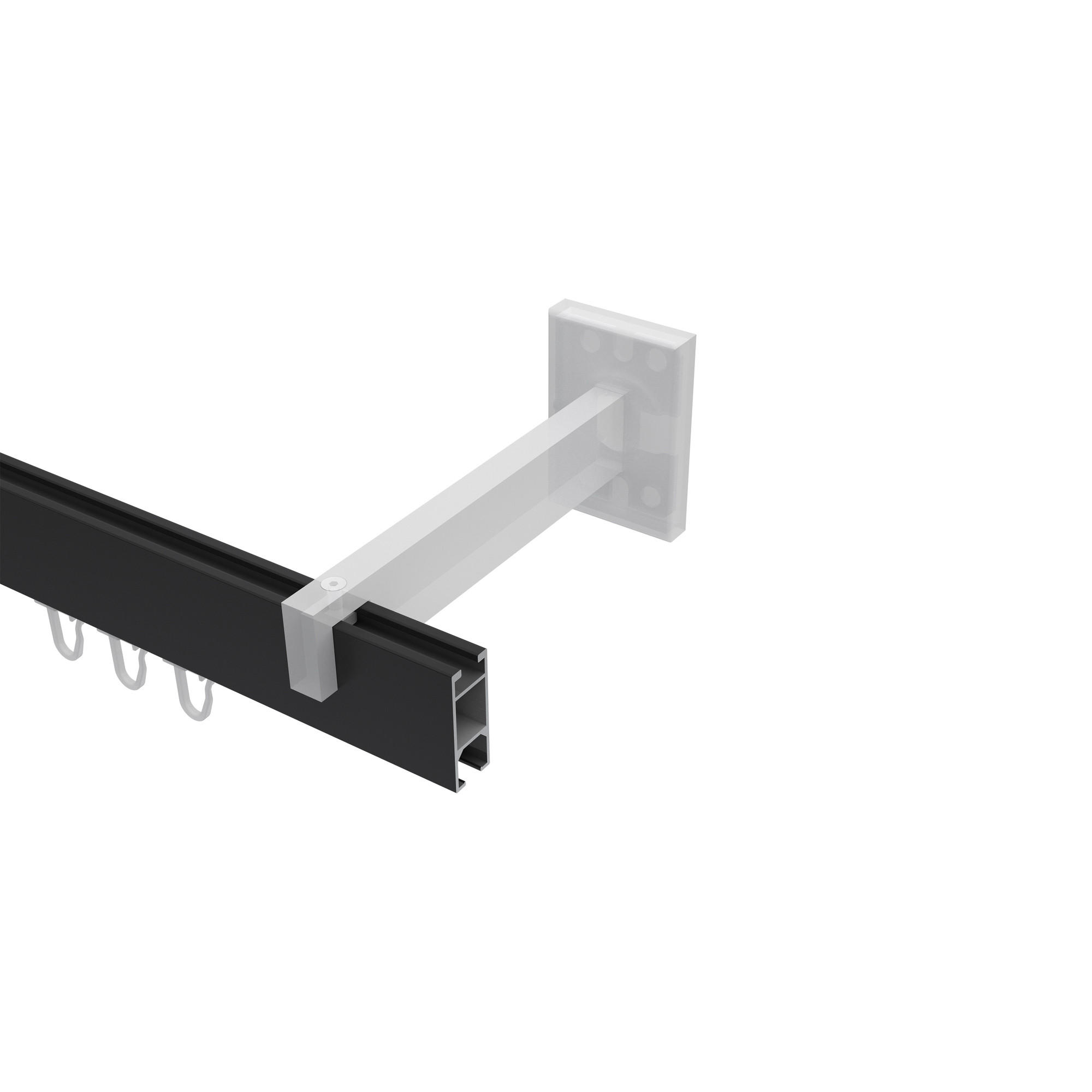 GARDINENSTANGE INNENLAUF Smartline Paxo 540 cm (geteilt in 3 x 180 cm), 1-läufig, 14x35 mm Schwarz - Schwarz, Metall (540cm) - INTERDECO