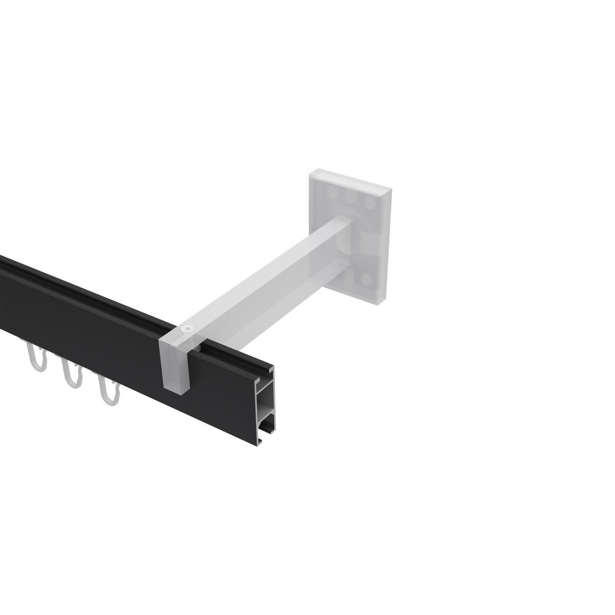 INNENLAUF-GARDINENSTANGEN-SET Smartline Lox 100 cm, 1-läufig, 14x35 mm Schwarz - Schwarz, Metall (100cm) - INTERDECO