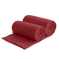 FLEECEDECKE 2er Set eco-line dunkelrot 130/160 cm aus 100% recyceltem Material Kettelrand Anti-Pilling - Bordeaux, Textil (130/160cm) - wometo