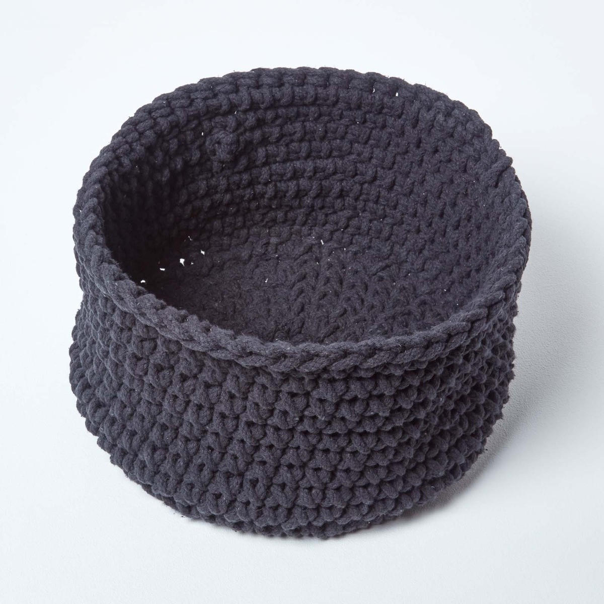AUFBEWAHRUNGSKORB Baumwolle 37/21 cm - Schwarz, Textil (37/37/21cm) - Homescapes