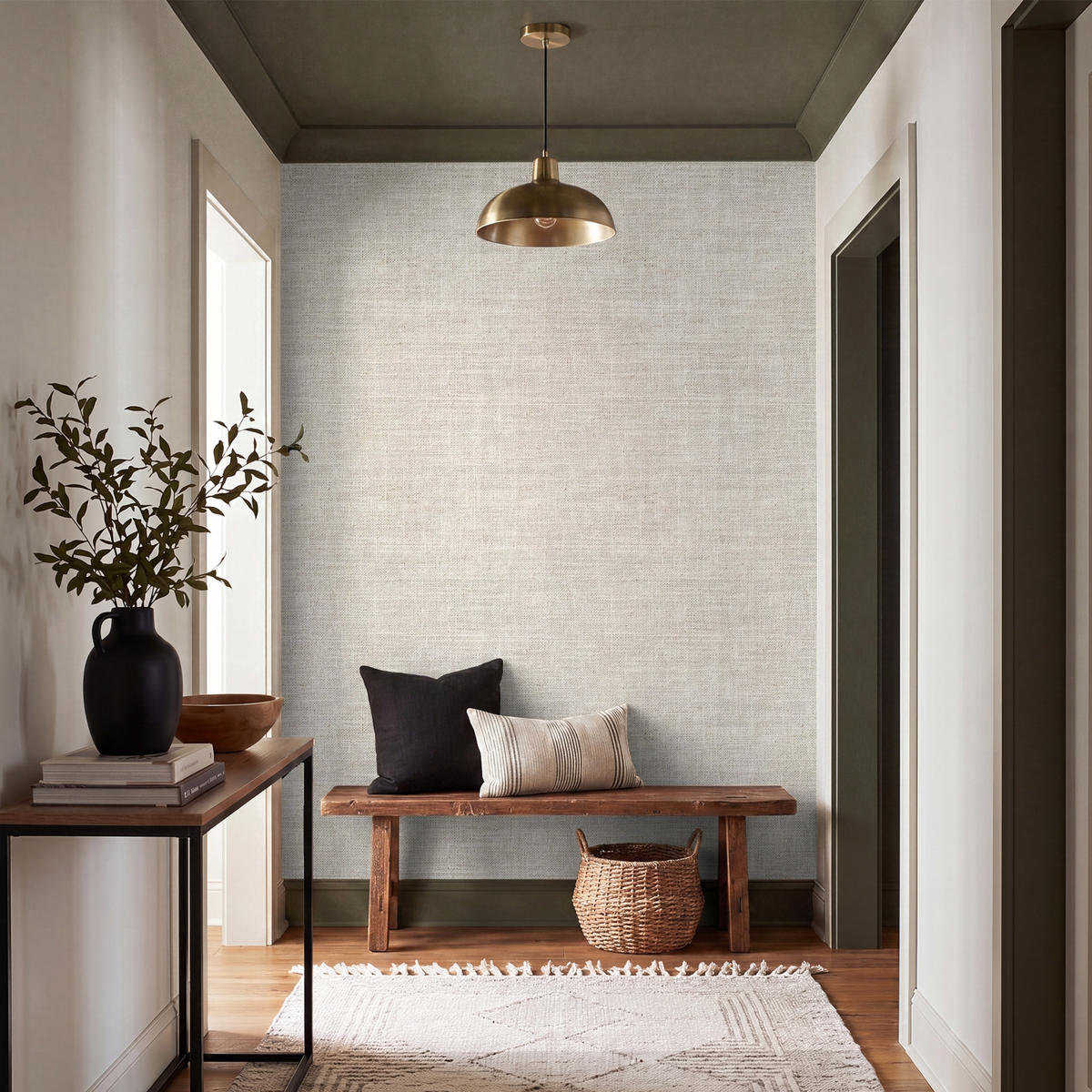 TAPETE - Leinen - Textur - Beige - 180x240 cm - Creme, Papier (180/240cm) - OnlyWow