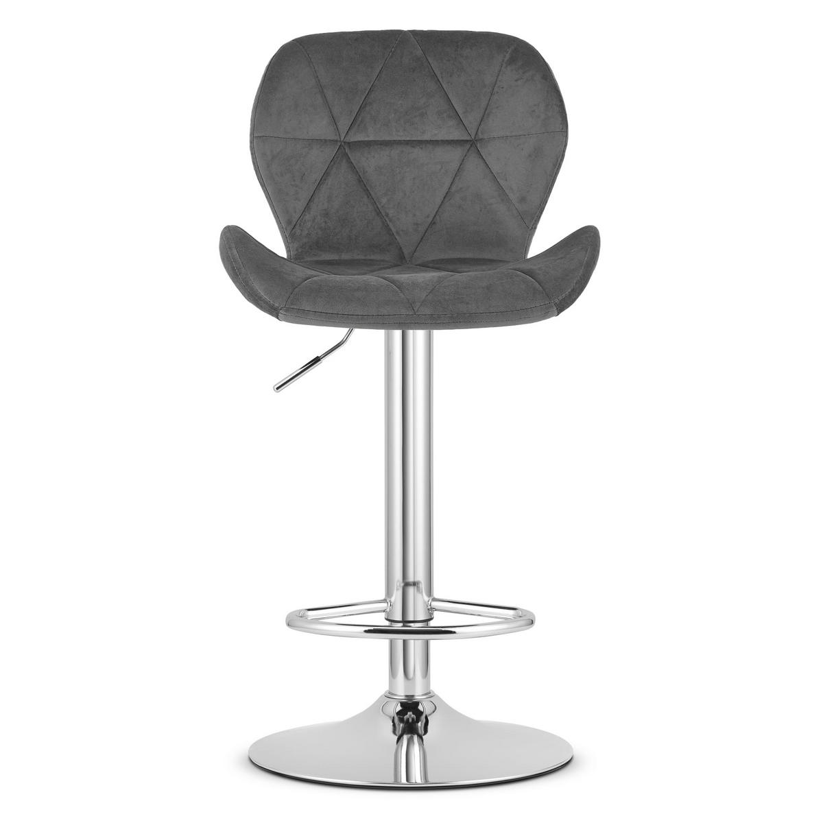 BARHOCKER 2-er Set WEST grauer Sitz, Chrombasis - Grau, Textil (46/111/48.5cm) - Valora