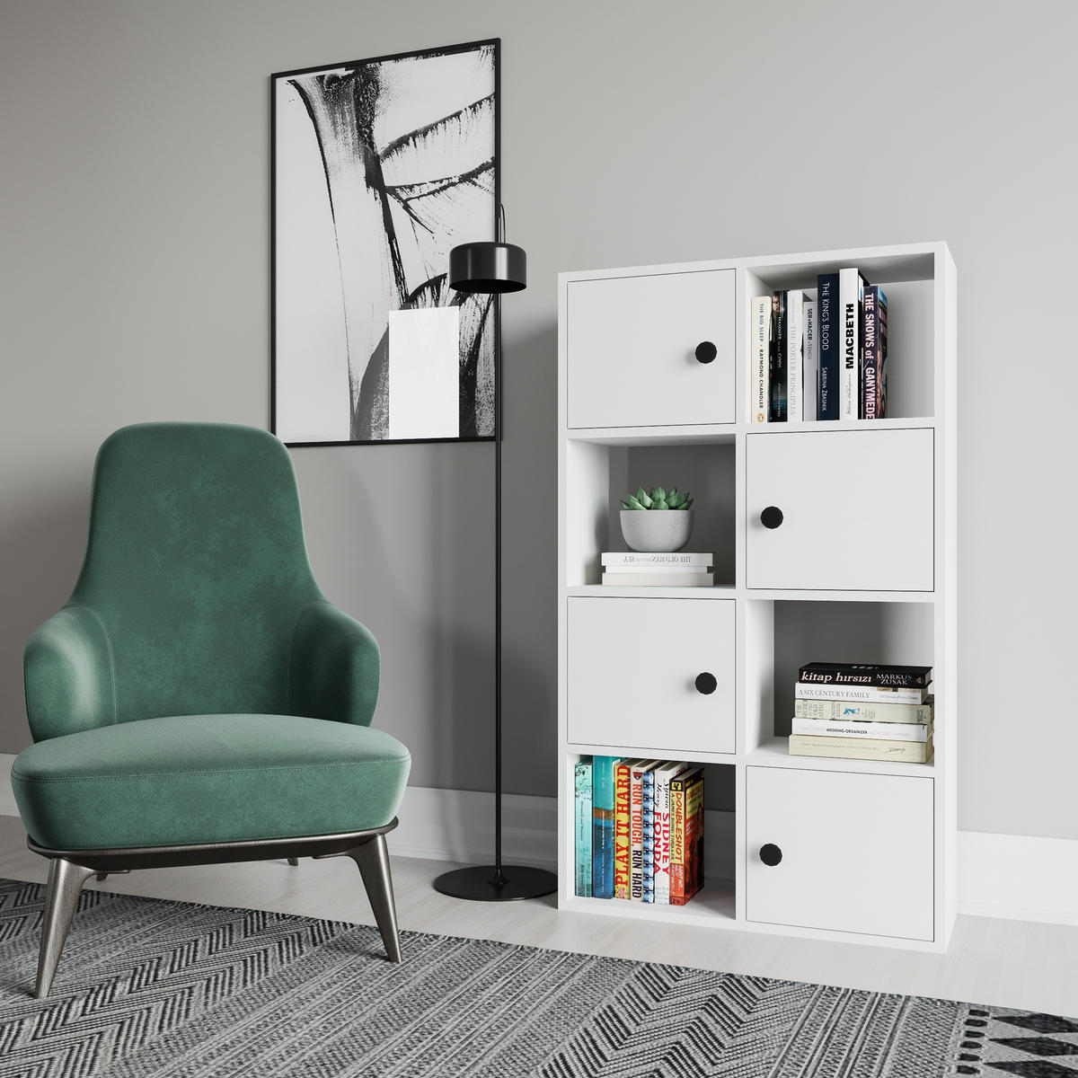 BÜCHERREGAL Tasso Weiss - Weiß, Holzwerkstoff (25/124.5/72cm) - Decorotika
