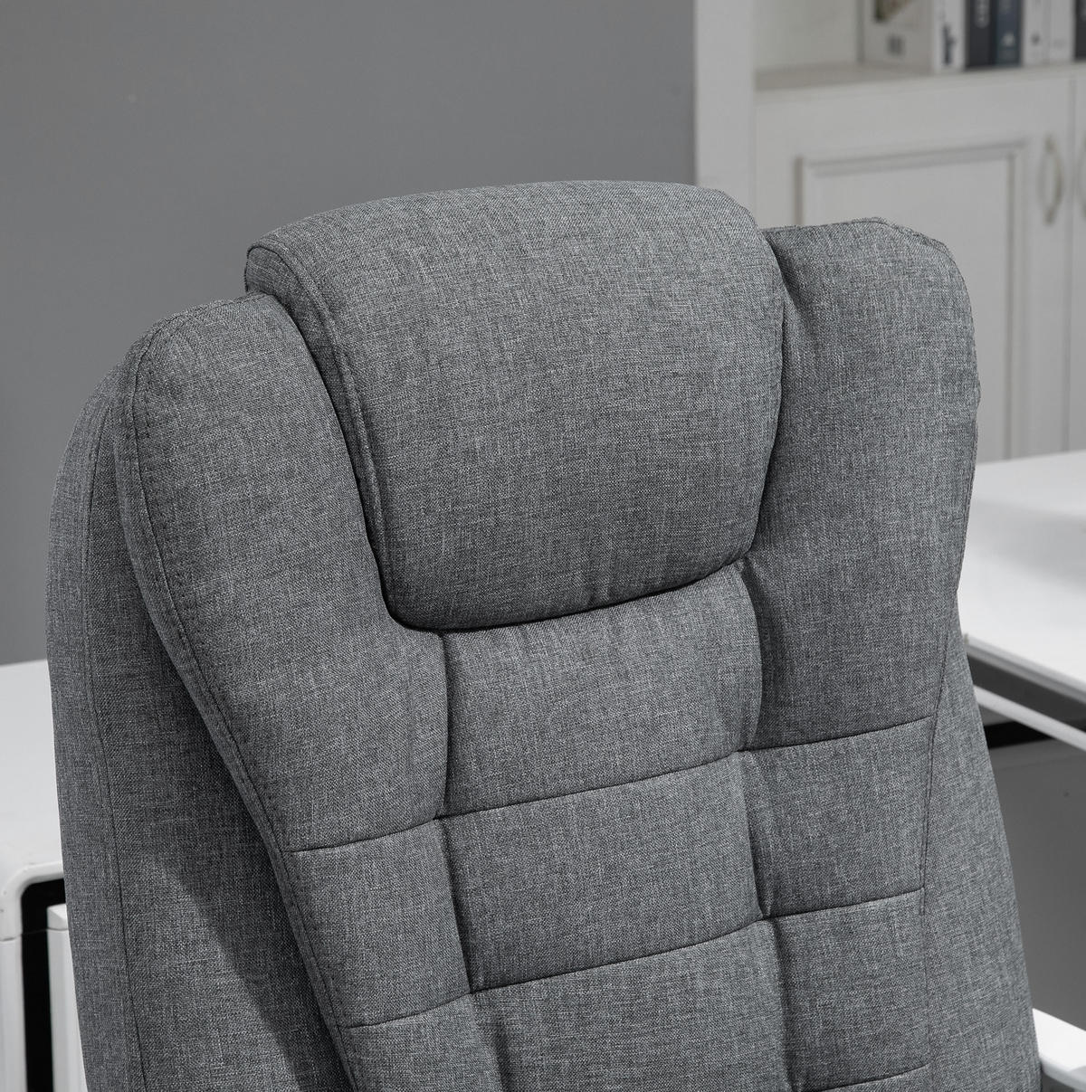 BÜROSTUHL in Grau 70x65x118 cm, höhenverstellbar mit neigbarer Rückenlehne und Fußstütze - Grau, Metall (65/118/70cm) - IVMEU