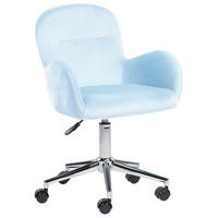 BÜROSTUHL Samtstoff Blau Priddy - Blau, Textil/Metall (60/79/60cm) - Beliani