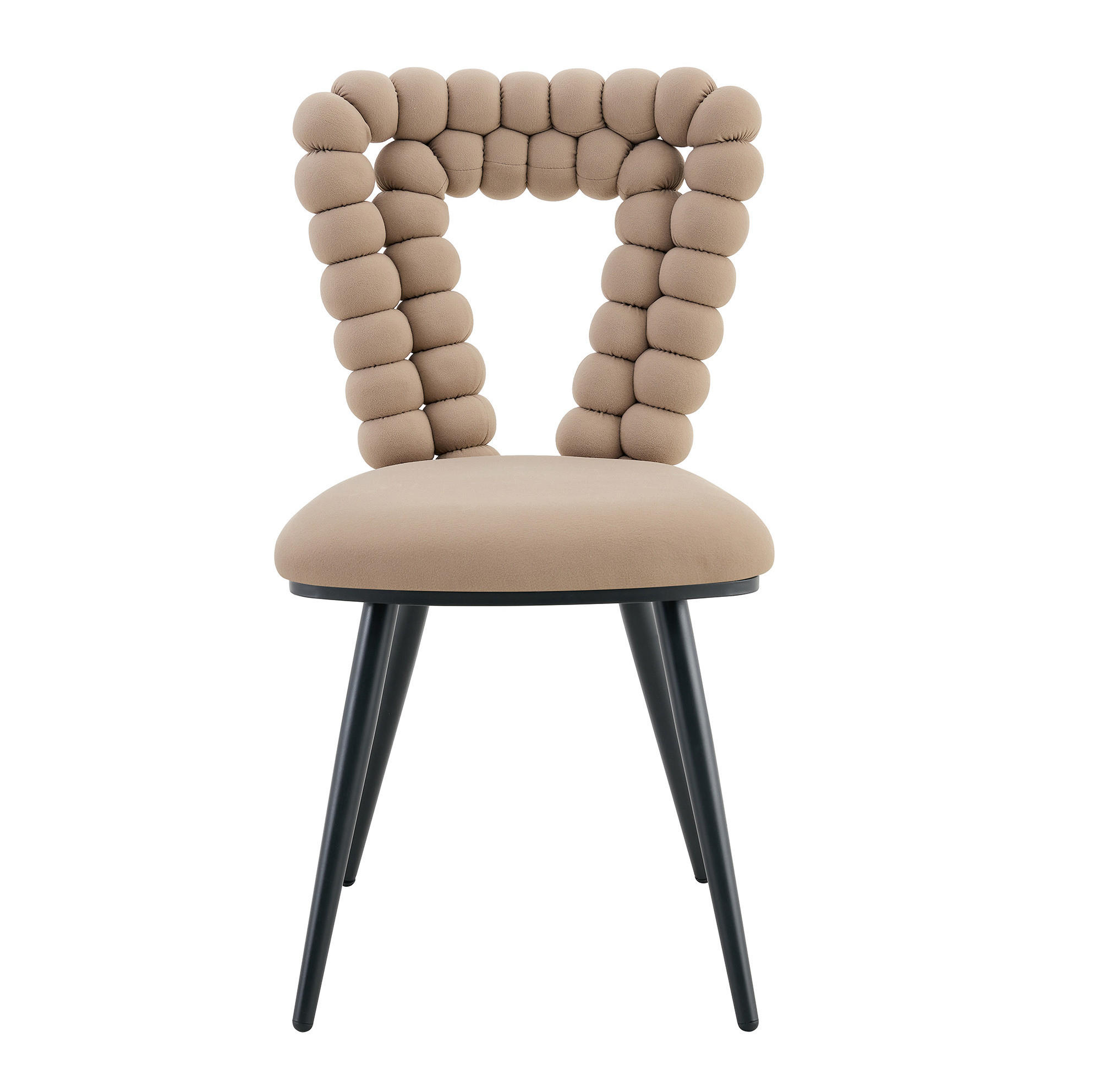 ESSZIMMERSTUHL 2er-Set Samt Camel mit Metallbeinen - Braun, Metall (44/85/45cm) - Meubliv
