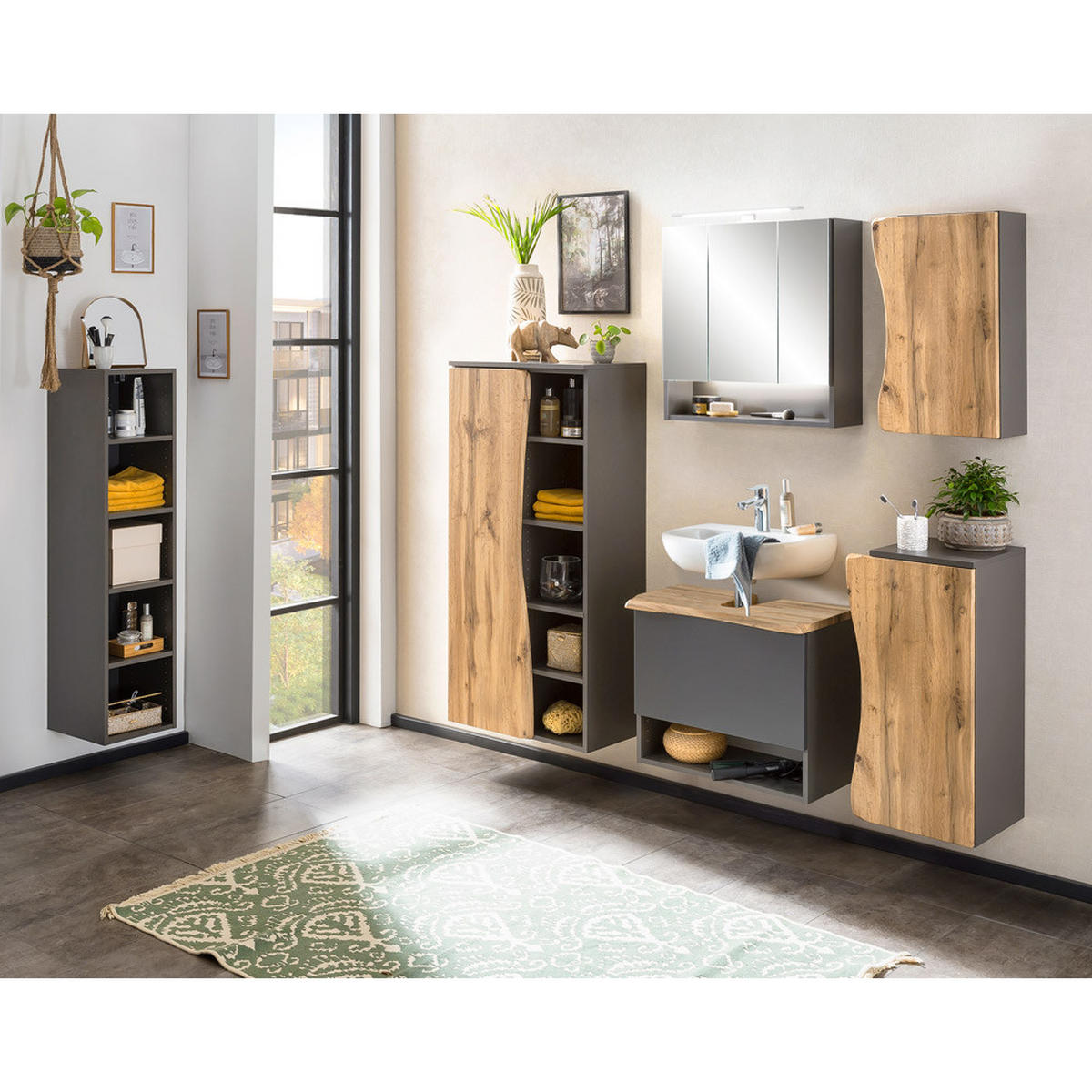 HÄNGESCHRANK Kahla-03 - Braun/Grau, Holzwerkstoff (38/64/20cm) - Lomado