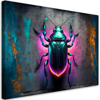 WANDBILD neon insekten tiere - Lila, Textil (60/40cm) - Feeby