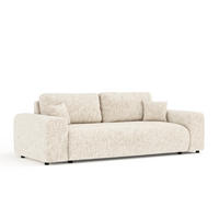 3-SITZER-SOFA Zanzibar Creme Webstoff - Creme/Schwarz, Holz/Holzwerkstoff (213/79/108cm) - Maison de Reve