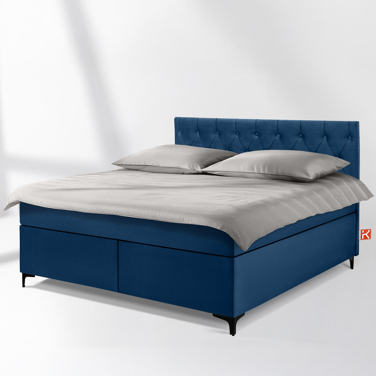 POLSTERBETT ARDEA, Marineblau - Schwarz/Dunkelblau, Holz/Holzwerkstoff (160/200cm) - KONSIMO®