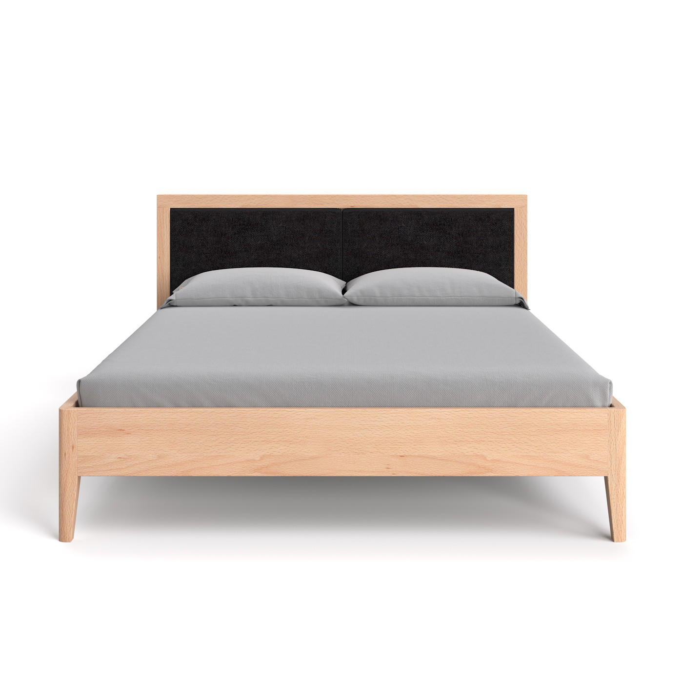 Danzz Massivholzbett Buche, Natur, Schwarz 160x200 cm