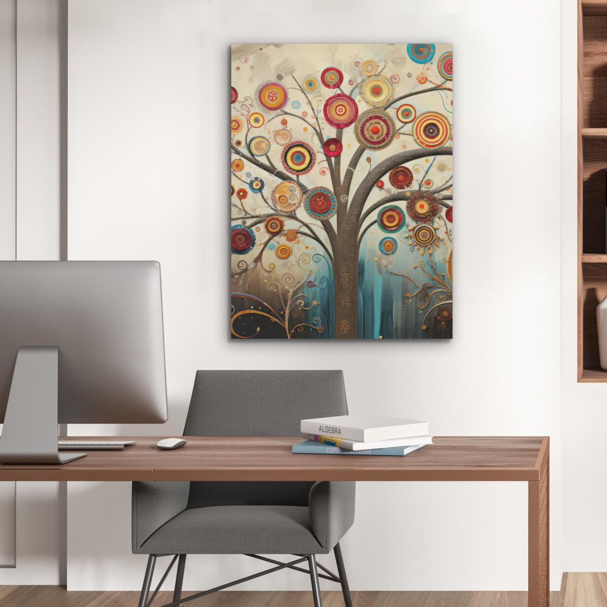 AKUSTIKPANEEL Baum - Baum des Lebens - Farbe 60x80 cm - Braun, Textil (60/0.9/80cm) - MuchoWow