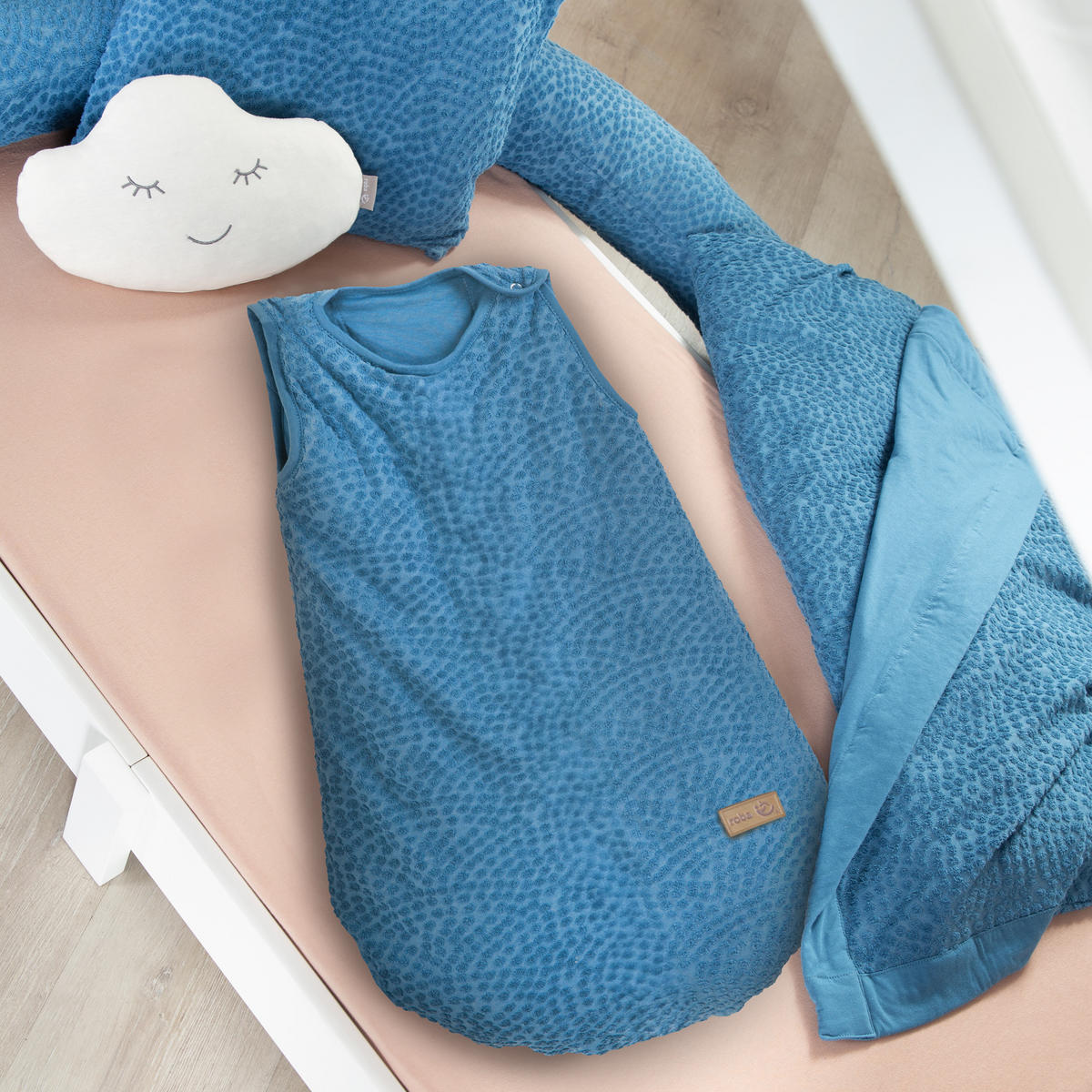 BABYSCHLAFSACK 70 cm Seashells indigo - Blau, Textil (45/70cm) - Roba