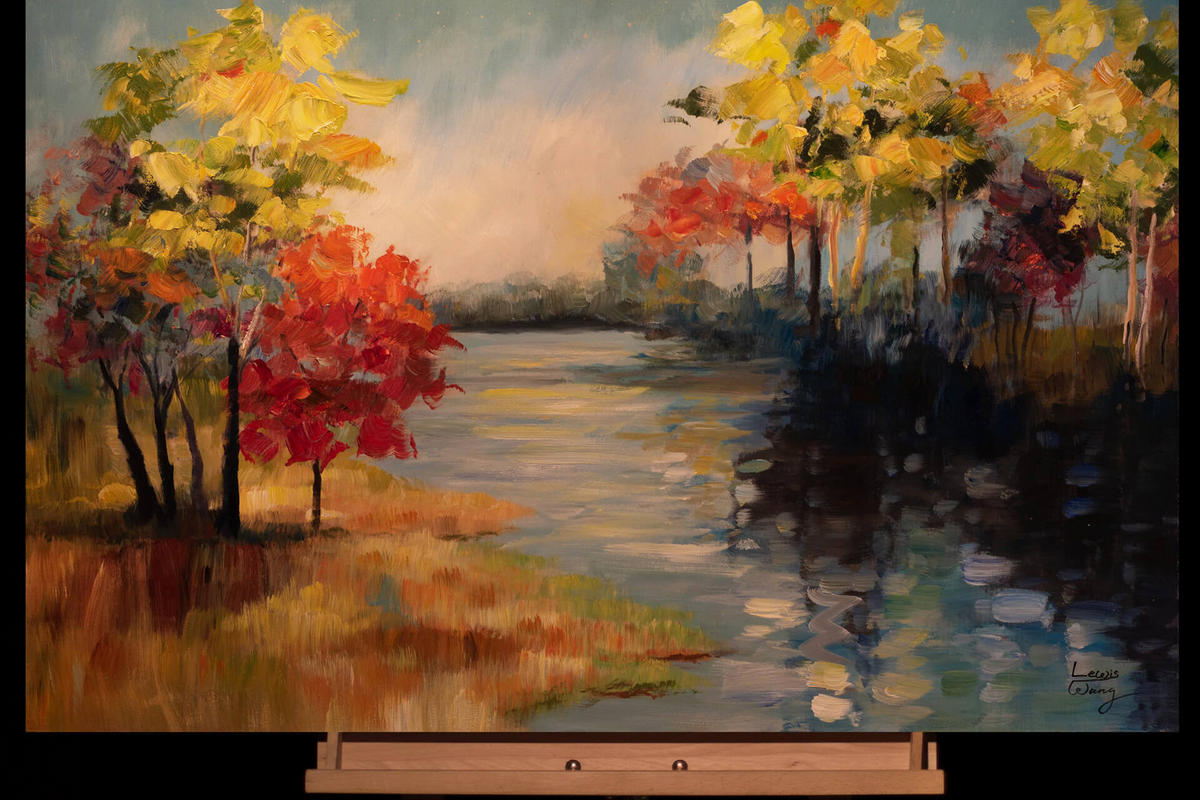 RUČNO SLIKANA AKRILNA SLIKA, 90/60 CM - višebojno, tekstil/drvo (90/60cm) - KUNSTLOFT