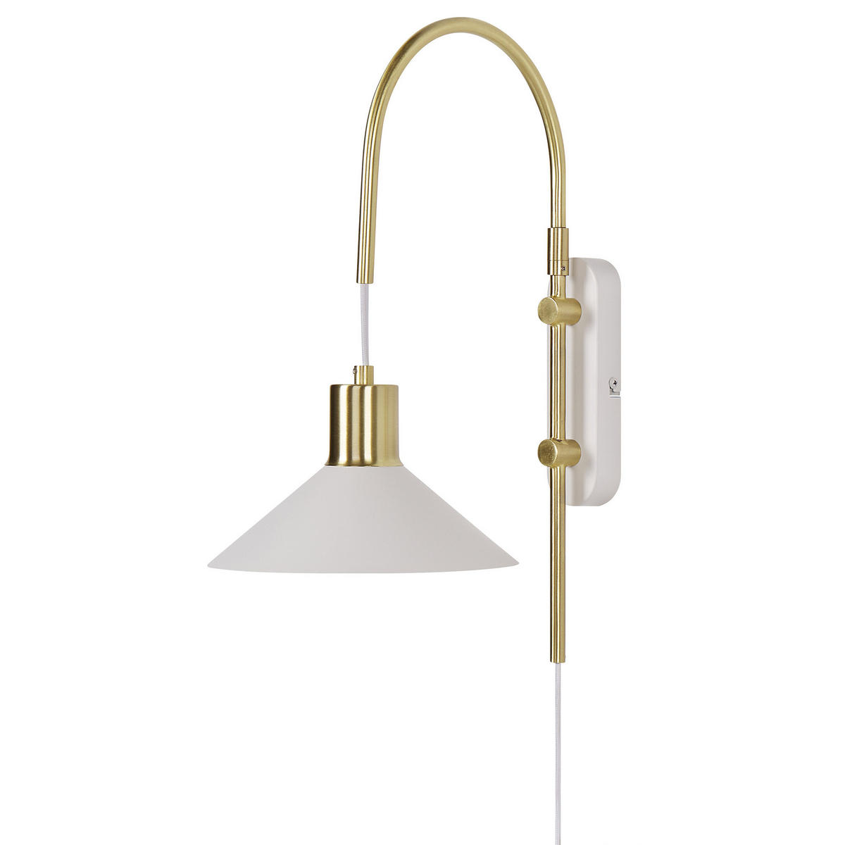 WANDLAMPE Weiß/Gold Sissa - Goldfarben/Weiß, Metall (20/44/35cm) - Beliani