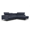 ECKSOFA MORELLO 5-Sitzer, dunkelblau - Schwarz/Dunkelblau, Holzwerkstoff/Textil (287/228cm) - Courtois Laville