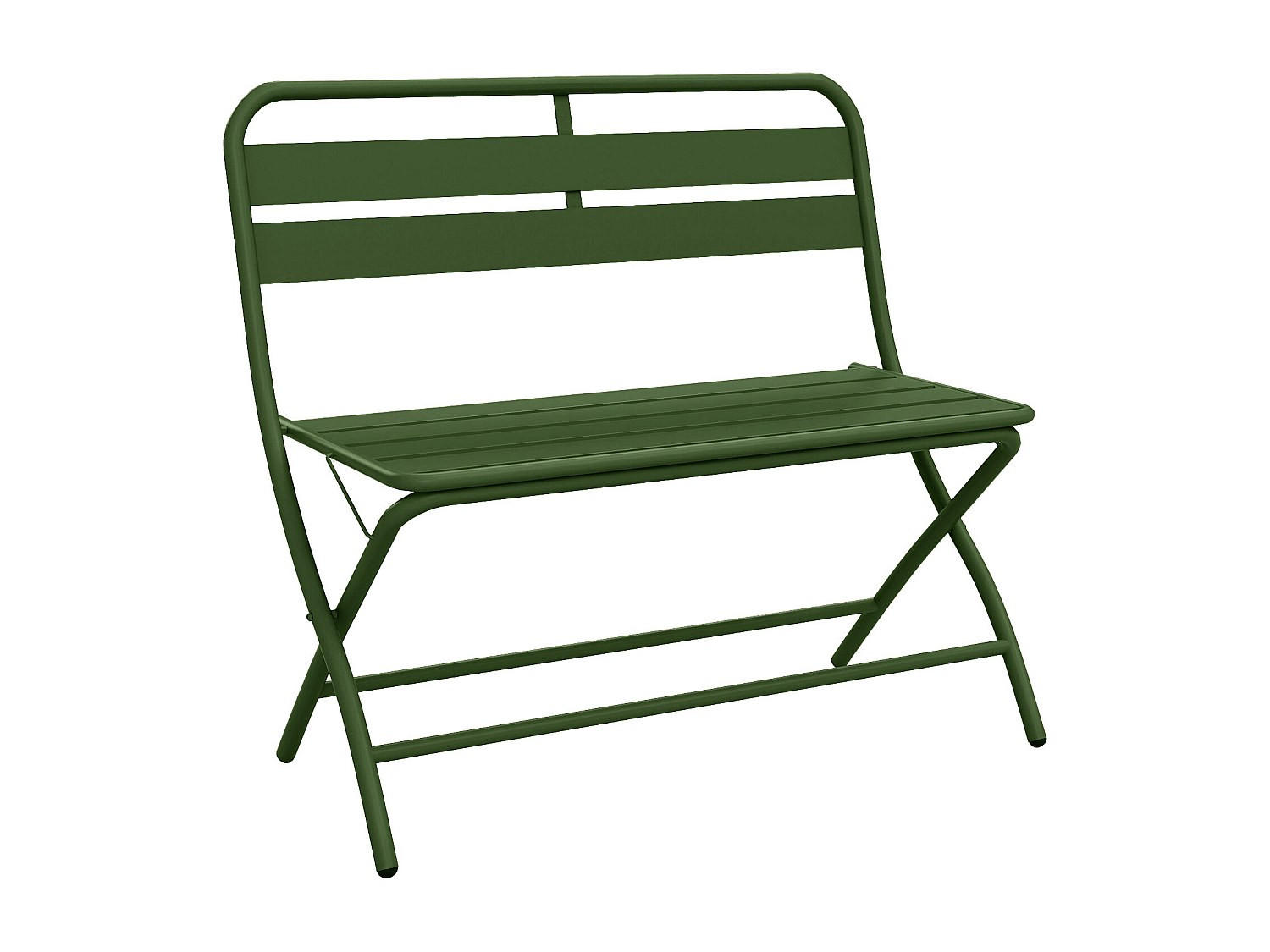 GARTENBANK klappbar - Metall - Kaki - MIRMANDE von MYLIA - Grün, Metall (90.5/82.5/50cm) - Vente-Unique