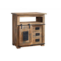 KOMMODE Mango 80x45x85 natur lackiert RAILWAY #110 - Braun, Holz (80/85/45cm) - Massivmoebel24