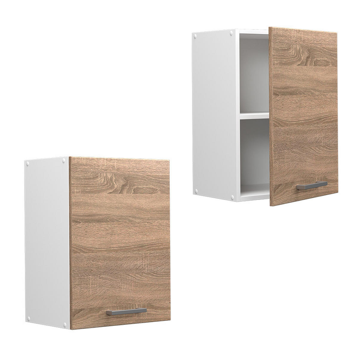 HÄNGESCHRANK R-Line Sonoma 45 cm - Weiß/Sonoma Eiche, Holzwerkstoff (45/60/31cm) - Vicco