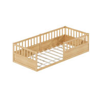 KINDERBETT 90/200 cm in Natur mit Lattenrost und offener Seite - Naturfarben, Holzwerkstoff/Metall (90/200cm) - WISHDOR