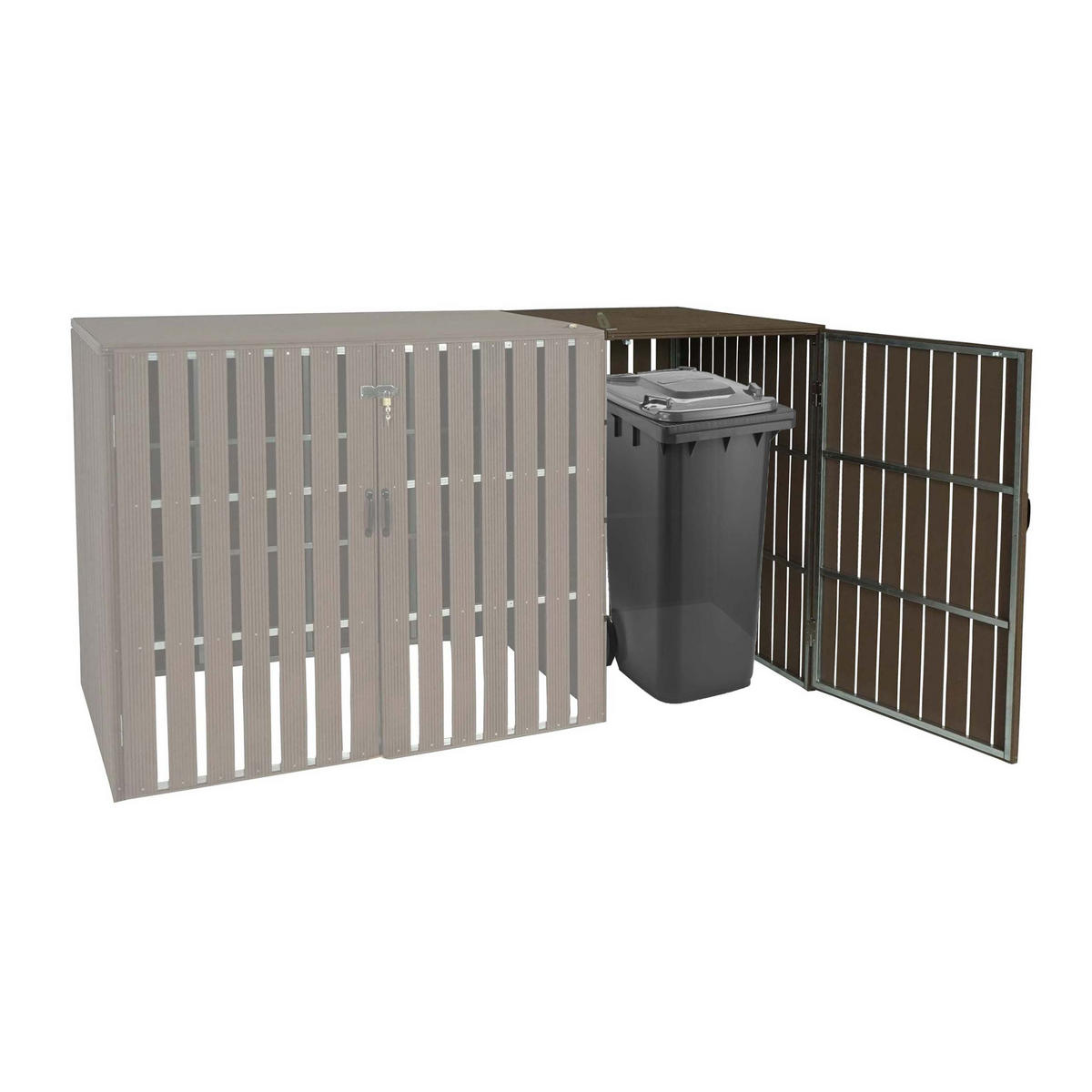 MÜLLTONNENBOX ERWEITERUNG Braun - Braun, Metall (66/115/76cm) - MCW