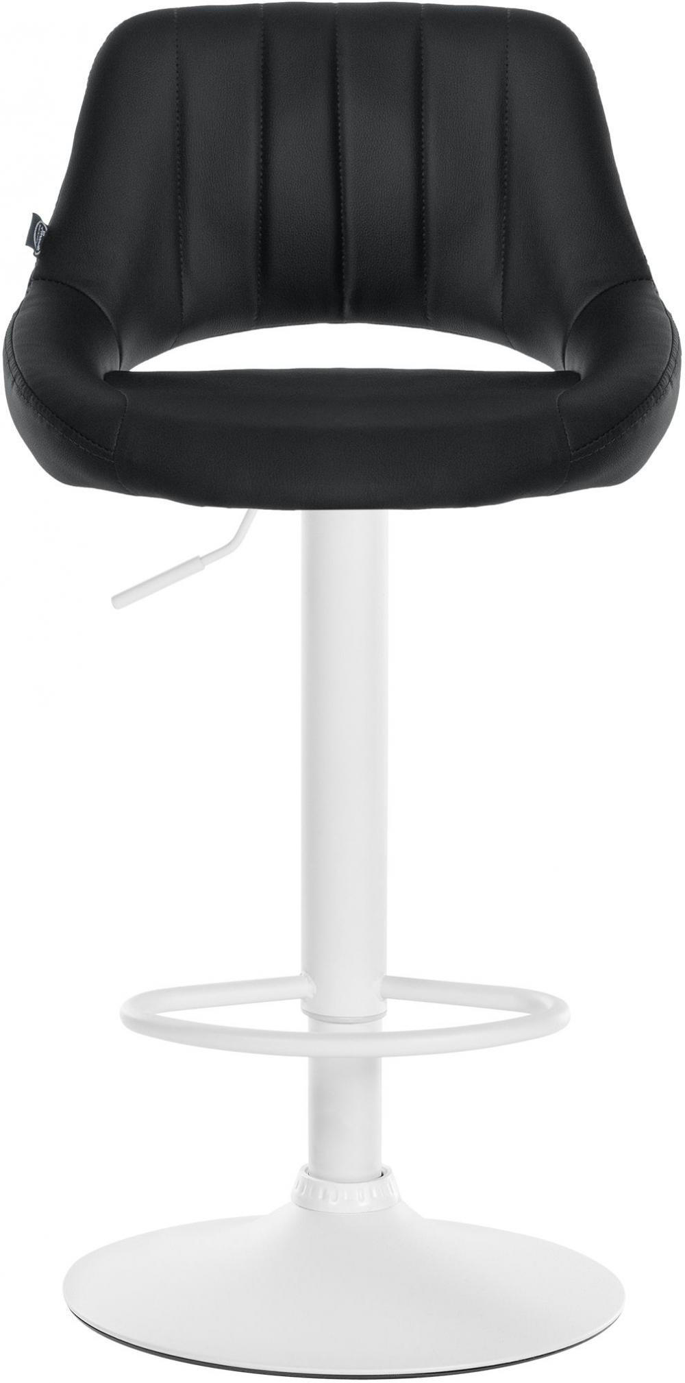 BARHOCKER Lederlook Schwarz - Schwarz/Weiß, Textil/Metall (47/85/48cm) - CLP