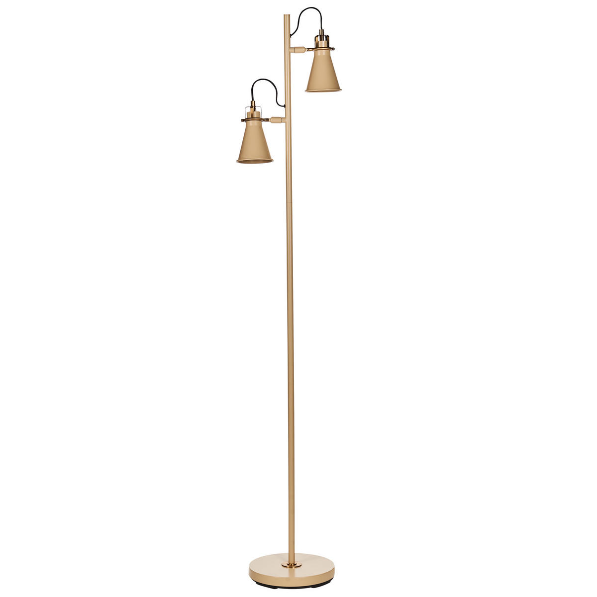 STEHLAMPE Beige/Gold Moyola - Beige/Goldfarben, Metall (42/25/165cm) - Beliani