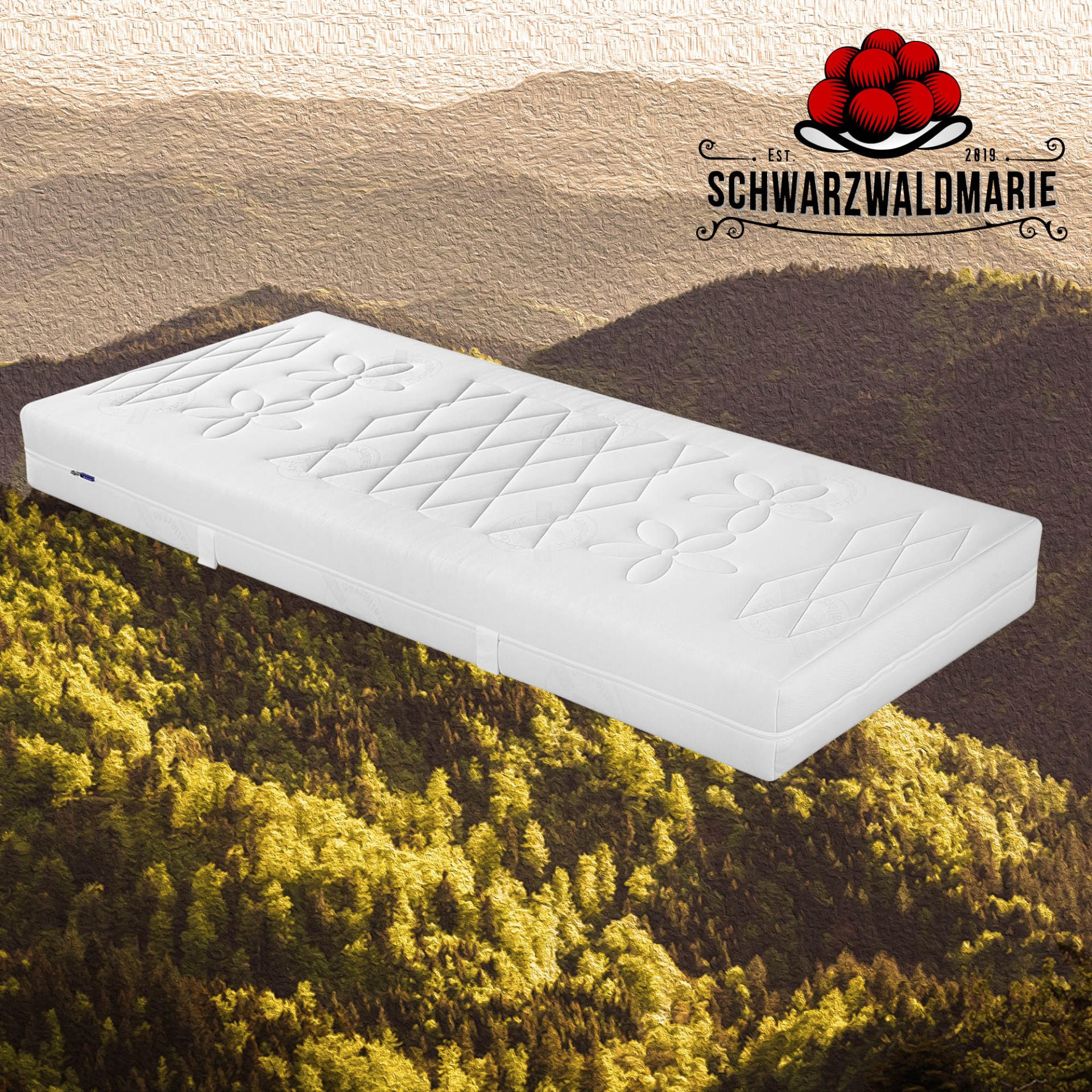 MATRATZE Komfort – 7-Zonen-Kaltschaummatratze mit Hylex®-Schaum - Weiß, Holz (140/200cm) - Schwarzwaldmarie
