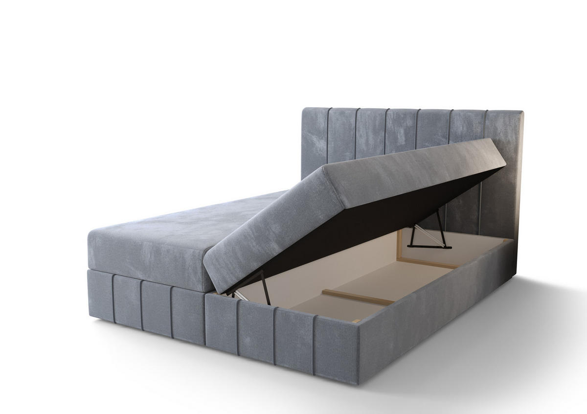 BOXBETT BAHAMA 160x200, mit Matratze H3 und Topper, Monolith 59 - Rot, Holz/Kunststoff (160/200cm) - Bedante