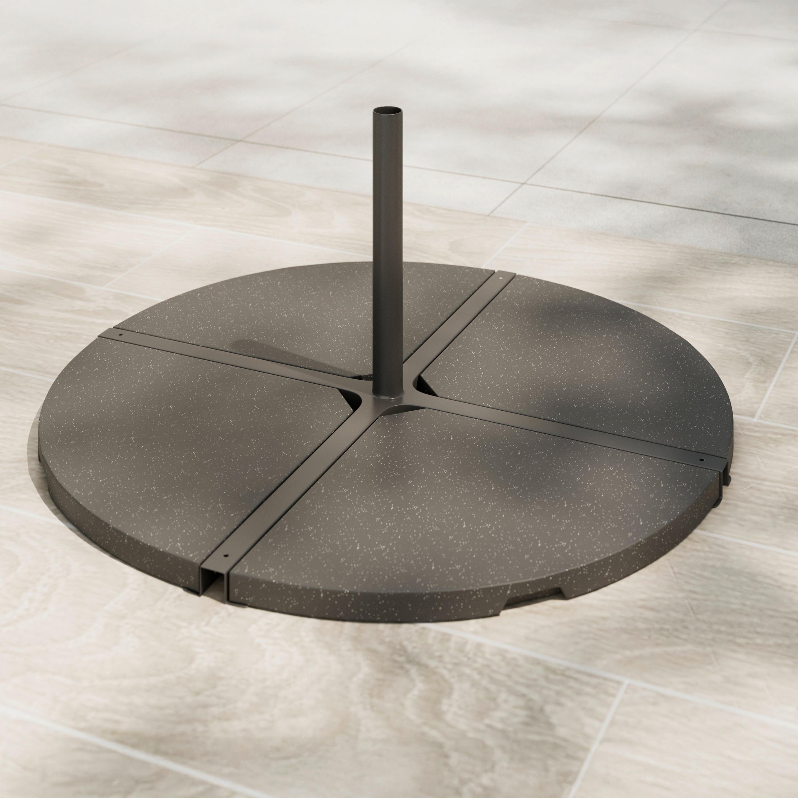 BESCHWERUNGSPLATTE Base Grau 1 Stück - Grau, Stein (46/3.5/46cm) - Mömax