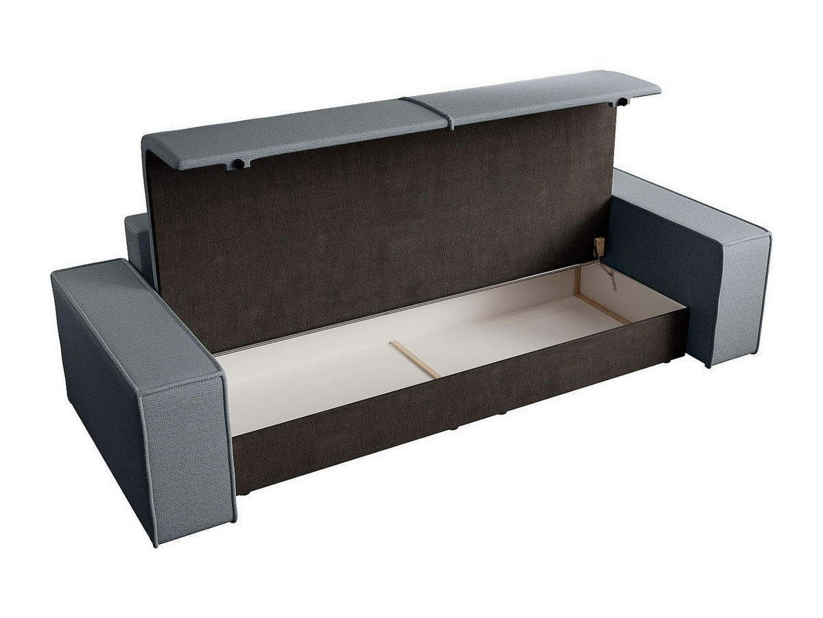 SCHLAFSOFA - 4 Personen - stoff - blau Amelia - Blau, Textil (257/85/102cm) - Vente-Unique