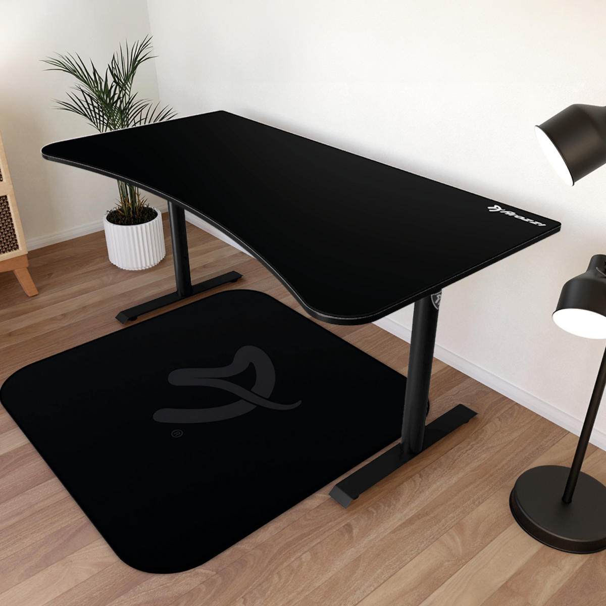 BODENSCHUTZMATTEN Zona Quadrat 116 cm Schwarz/Grau - Schwarz/Grau, Textil (116/116cm) - Arozzi