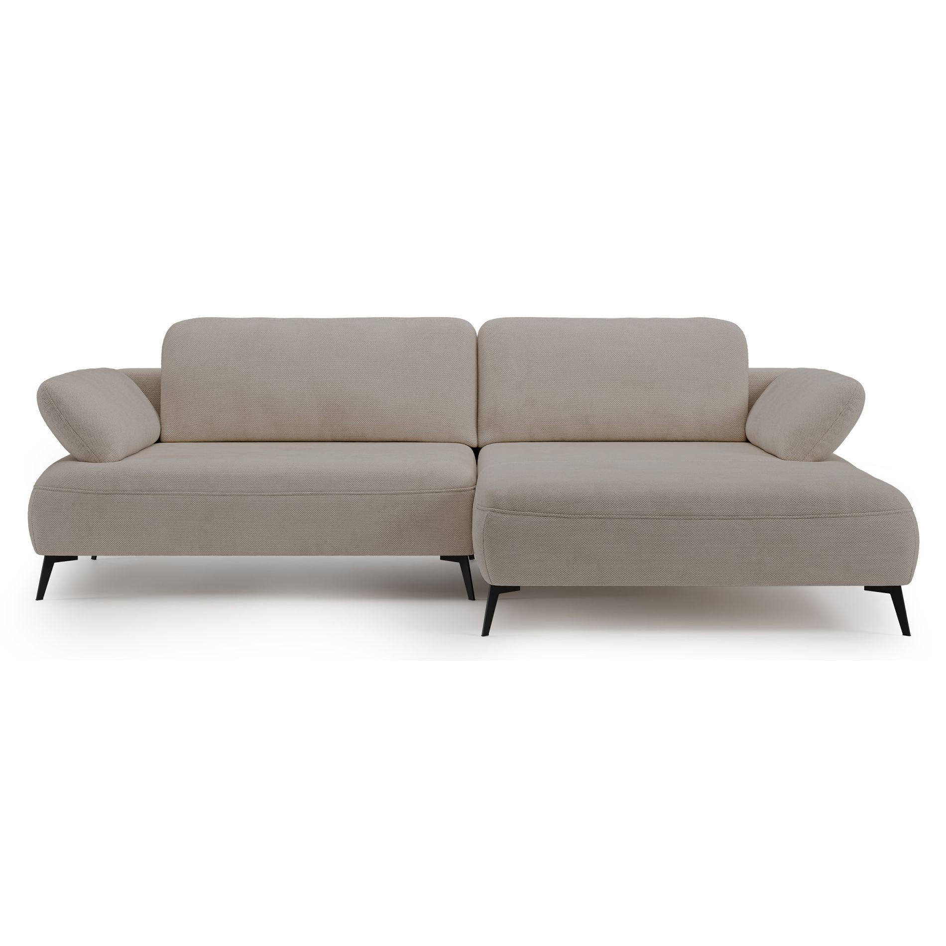 ECKSOFA Avolla Beige rechts - Beige/Schwarz, Textil/Metall (186/284cm) - Selsey