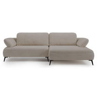 ECKSOFA Avolla Beige rechts - Beige/Schwarz, Textil/Metall (186/284cm) - Selsey
