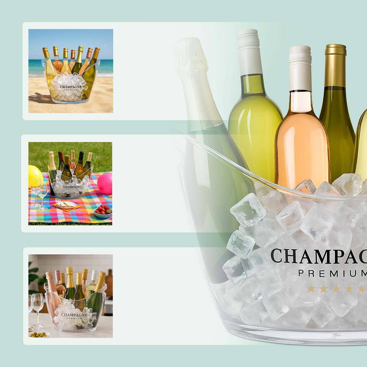 EISEIMER - Transparent, Kunststoff (34.5/25.5cm) - Relaxdays