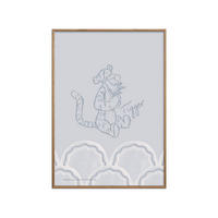 POSTER mit Rahmen Disney - Disney's Tigger Cloudy Blue Sketch - Blau/Eichefarben, Holz/Papier (70/100cm) - Poster&Frame