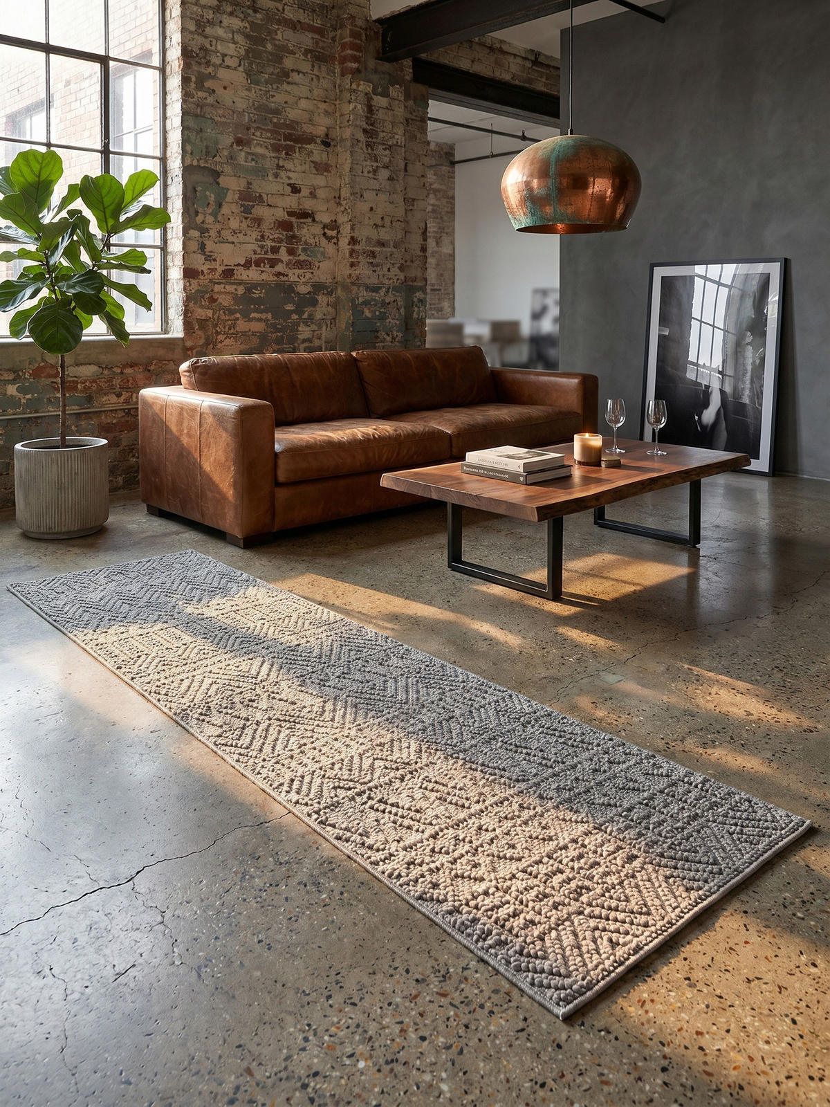 TEPPICH Flachgewebe LANGAU in Silber, mit Ethno-Streifen, 80 x 250 cm - Silberfarben, Textil (80/250cm) - KADIMA DESIGN