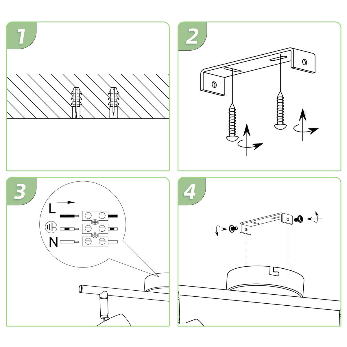 DECKENSTRAHLER Lichta 15.5/80/60 cm - Weiß, Kunststoff (60/15.5/80cm) - ZMH