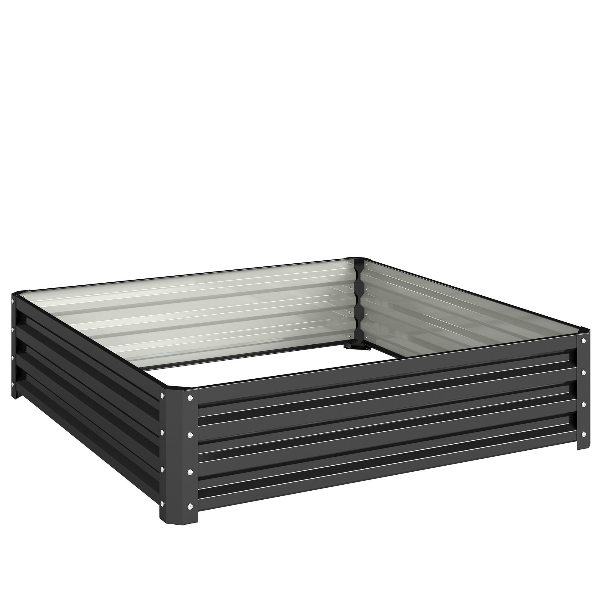 HOCHBEET, Blumenkasten, Gemüsebeet, für Garten, Terrasse, Balkon, Stahl, Grau - Grau, Metall (120/30/120cm) - Outsunny