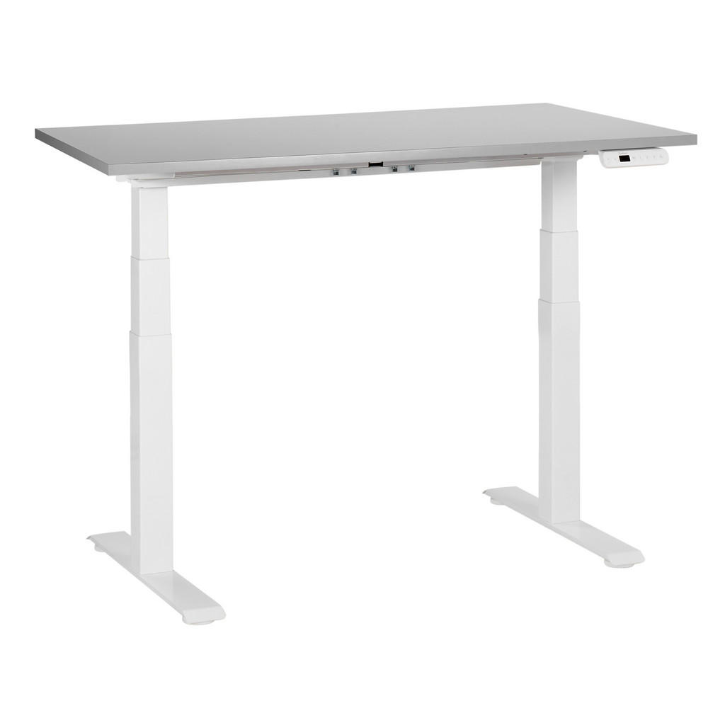 Beliani PSACÍ STŮL šedobílý 120/72 cm elektrický výškově nastavitelný Destin III