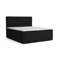 BOXBETT LOFT III 180/200 Cord Schwarz mit Taschen-Federkernmatratzen 7 Zonen H4 - Schwarz, Holz/Holzwerkstoff (180/200cm) - Deine Möbel 24