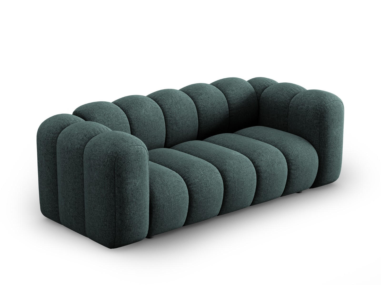 SOFA Lupine aus Chenille-Stoff petrol 2 Sitzplätze - Petrol, Textil (95/70/200cm) - Micadoni