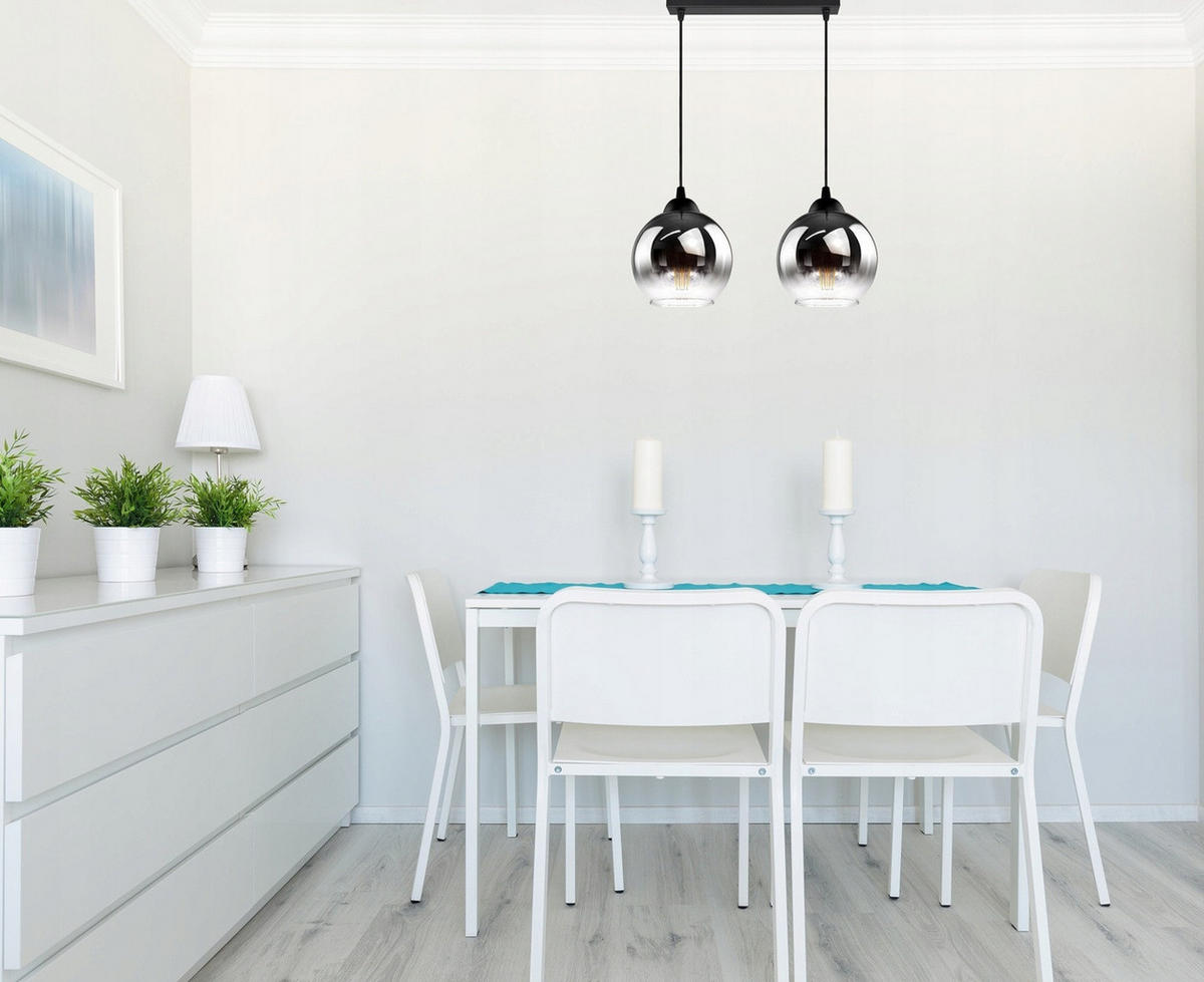 PENDELLEUCHTE MASUR - Transparent/Anthrazit, Glas/Metall (15/40/80cm) - kiki design