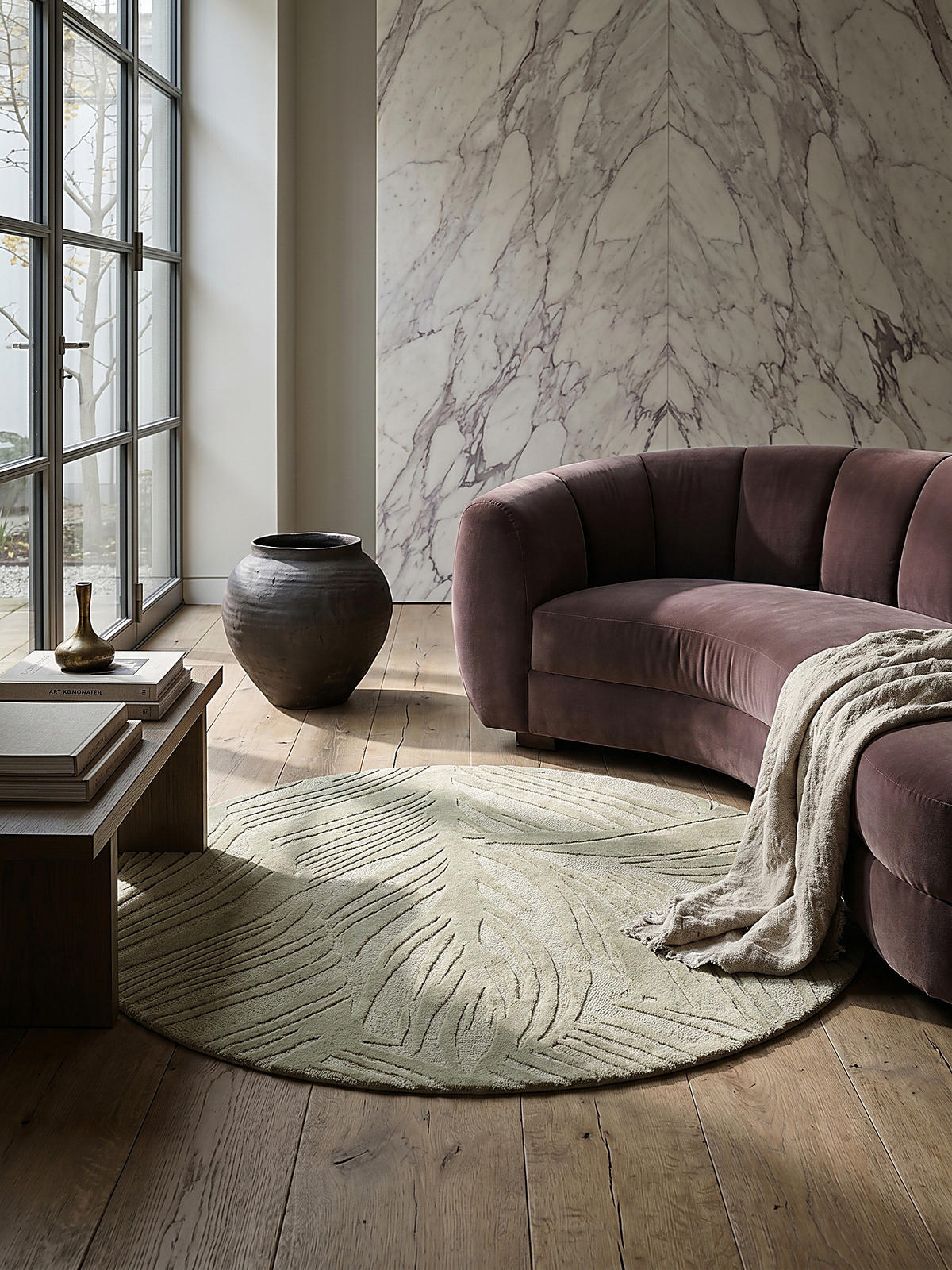 WOLLTEPPICH LEVEN Ø 160 cm - Grün, Textil (160/160cm) - KADIMA DESIGN